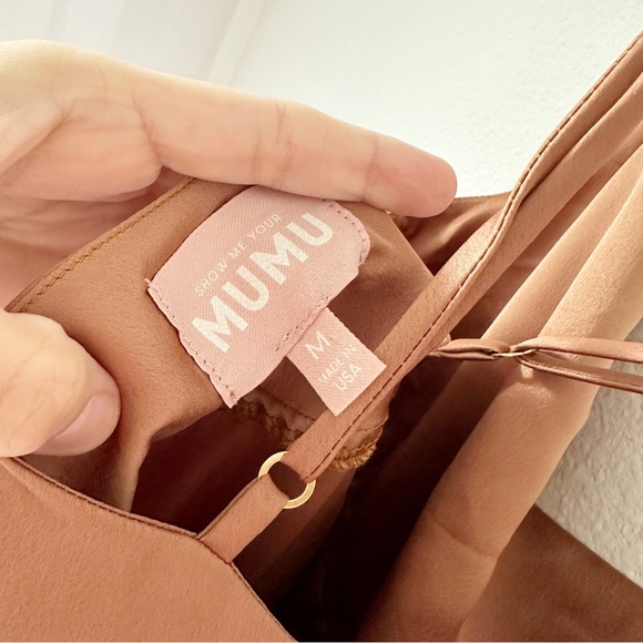 Show Me Your Mumu Tuscany Slip Maxi Dress in Copper Luxe Satin sz M - Picture 9 of 12